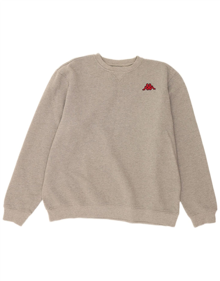 Kappa Sweat-shirt pour homme 2XL Gris Coton
