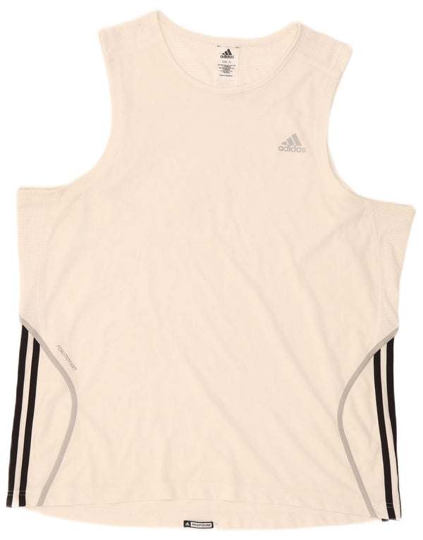 Adidas Débardeur Homme XL Blanc Polyester