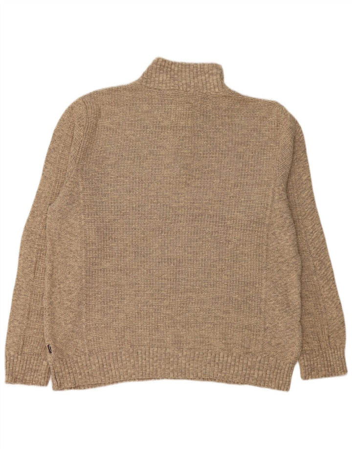 FAT FACE Pull col zippé homme XL gris coton