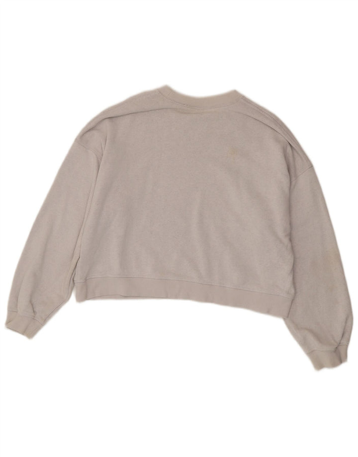 Nike Sweat-shirt court surdimensionné pour femme UK 14 Gris moyen en coton