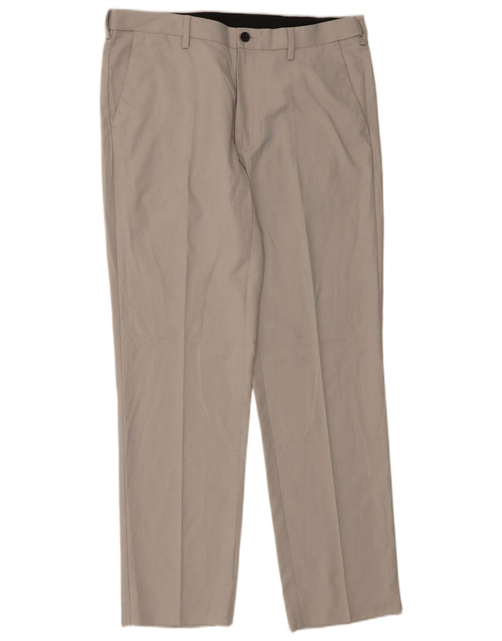 Marks & Spencer Pantalon Chino Coupe Regular Homme W34 L31 Gris Polyester