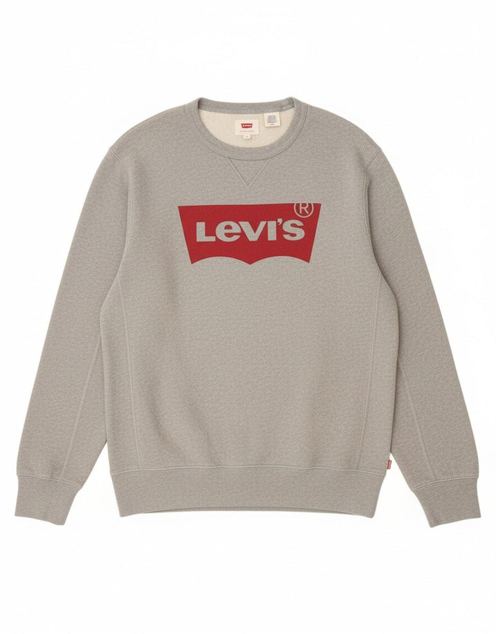 Levi's Graphic Sweatshirt Jumper Small Homme Gris Coton
