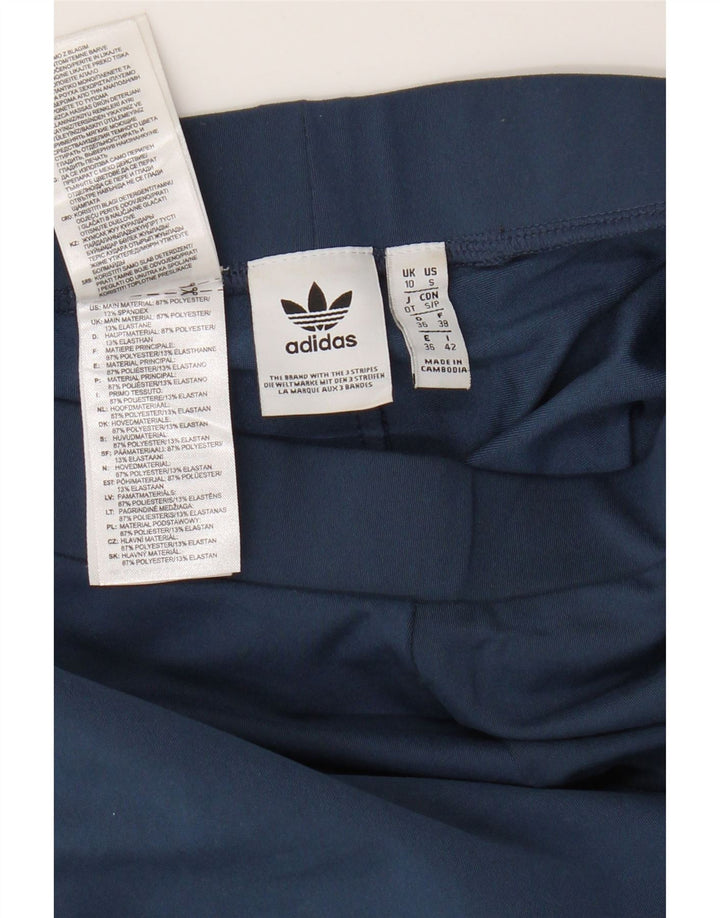 Adidas Leggings graphiques pour femmes UK 10 Small Bleu marine Polyester