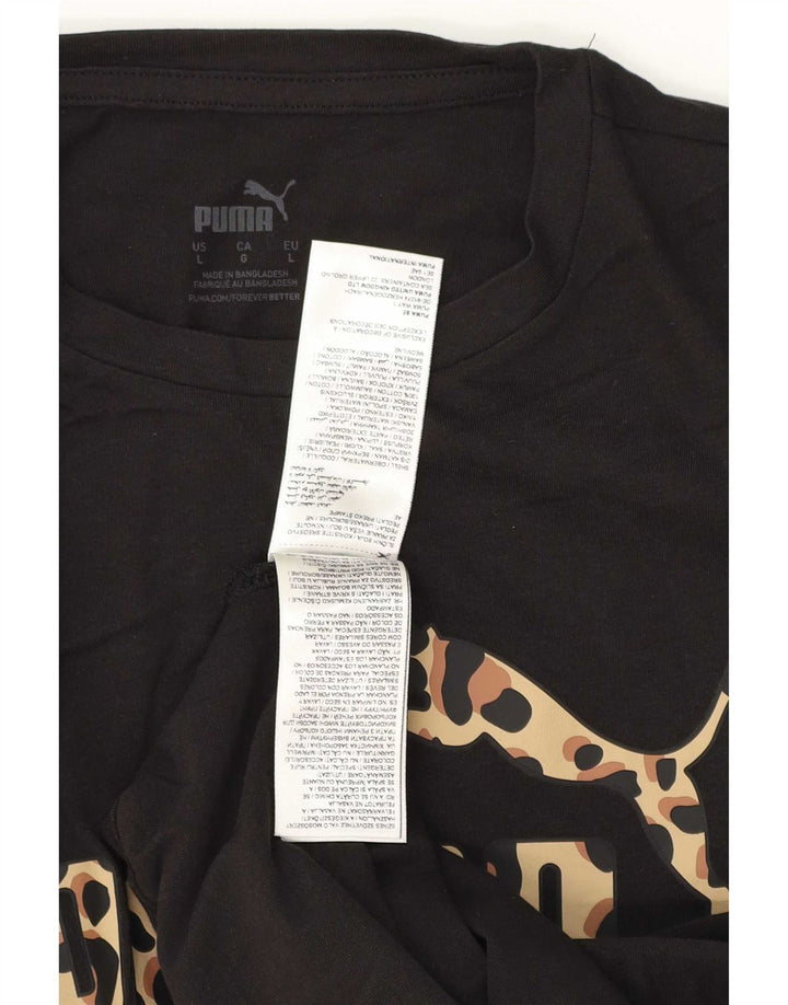 Puma T-shirt graphique pour hommes, grand, noir, coton
