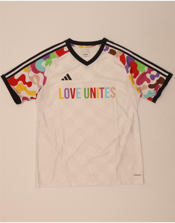 Adidas Hommes Aeroready Slim Fit Graphic T-Shirt Top Large Blanc Camouflage