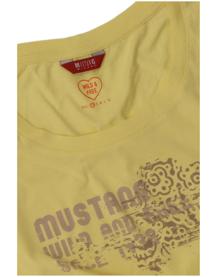 MUSTANG T-shirt graphique pour femme UK 6 XS Jaune