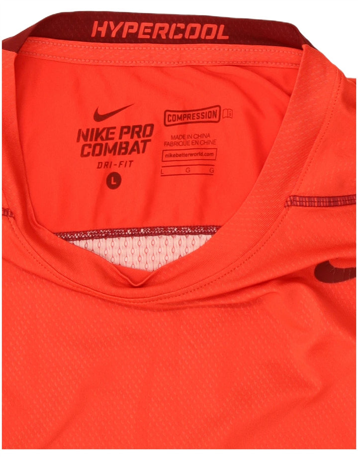 Nike Hommes Dri Fit T-Shirt Haut Large Rouge Colorblock