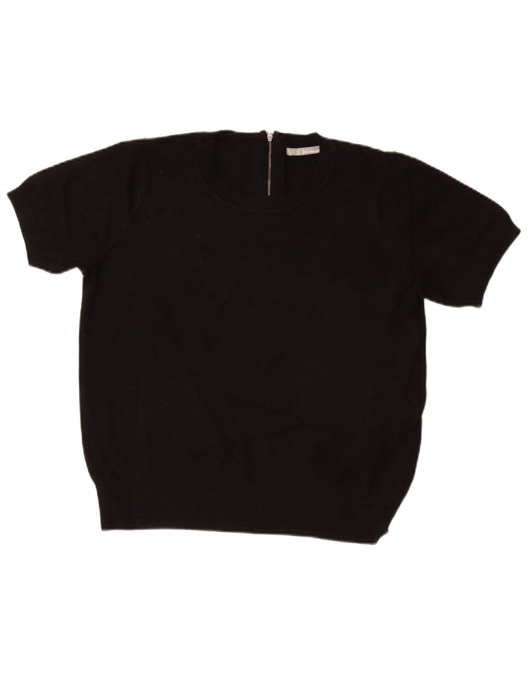 MARKS & SPENCER Pull à col rond pour femme UK 16 Large Noir