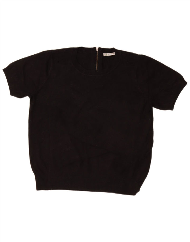 MARKS & SPENCER Pull à col rond pour femme UK 16 Large Noir