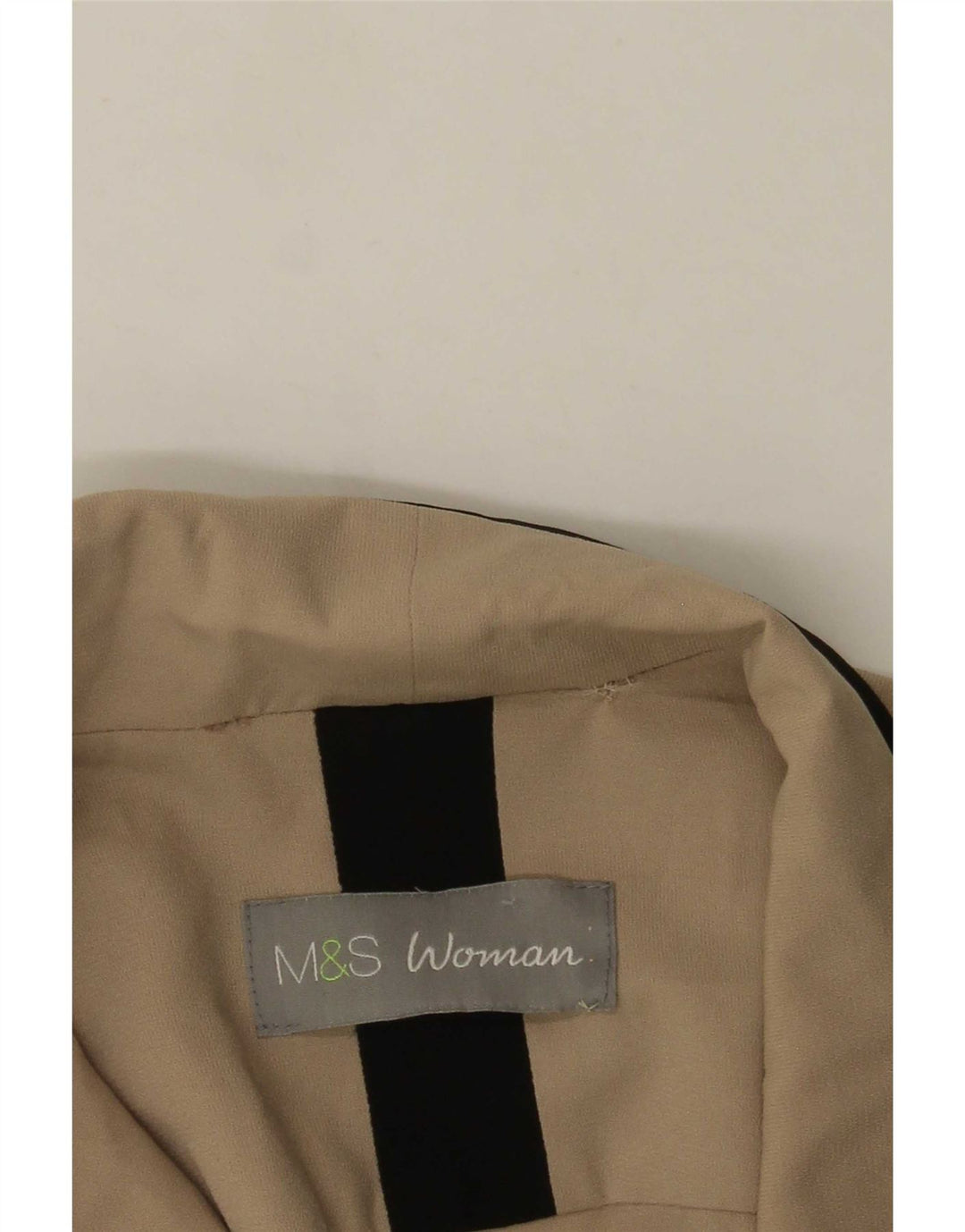 Marks & Spencer Veste blazer ouverte à manches 3/4 pour femme UK 12 Beige moyen
