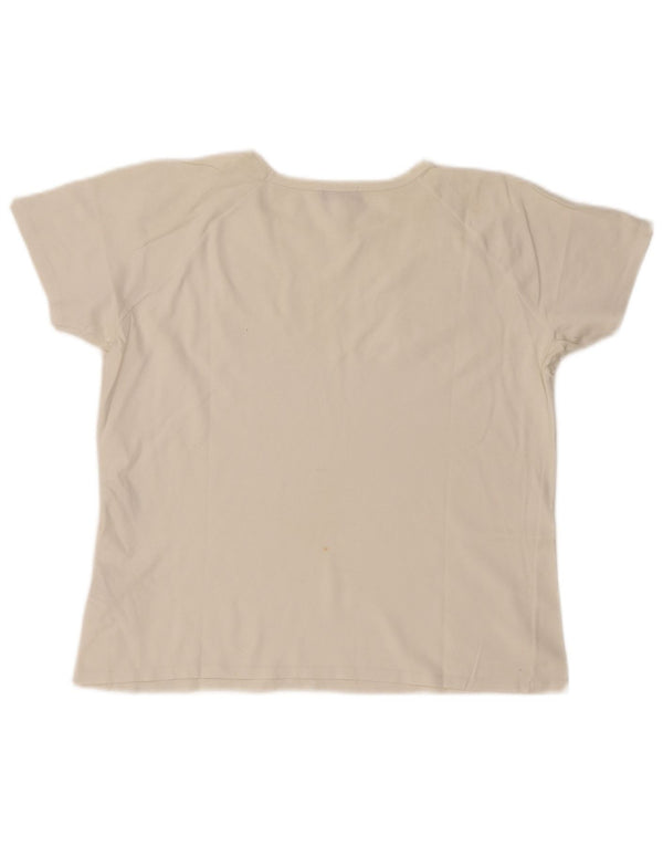 Fred Perry T-Shirt Femme Top UK 20 2XL Coton Blanc