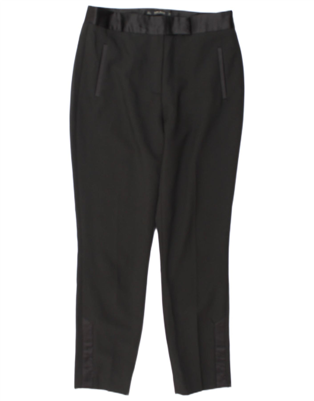 Pantalon décontracté slim femme Zara Large W30 L29 Polyester noir