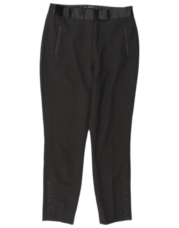 Pantalon décontracté slim femme Zara Large W30 L29 Polyester noir