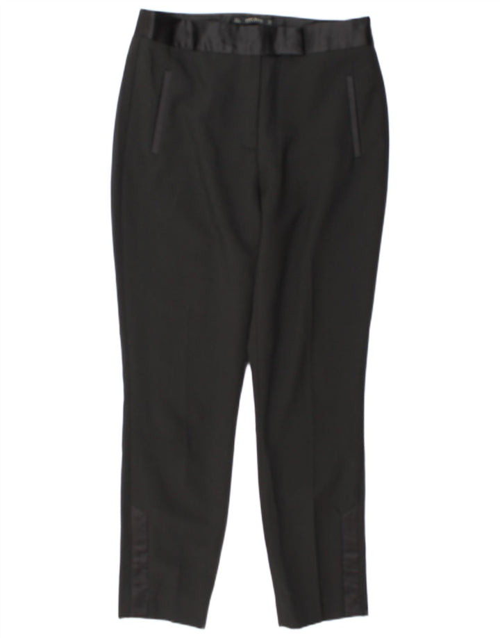 Pantalon décontracté slim femme Zara Large W30 L29 Polyester noir