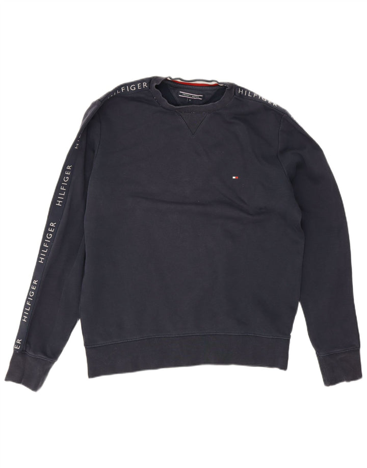 Tommy Hilfiger Sweat-shirt graphique pour homme en coton bleu marine moyen