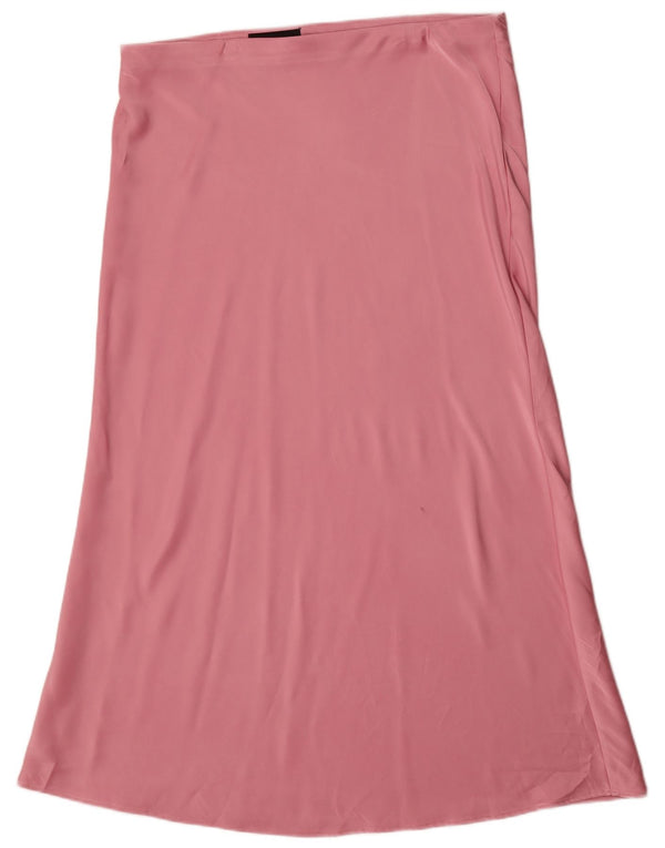 Zara Femme Jupe Midi Taille Haute XL W32 Rose Polyester