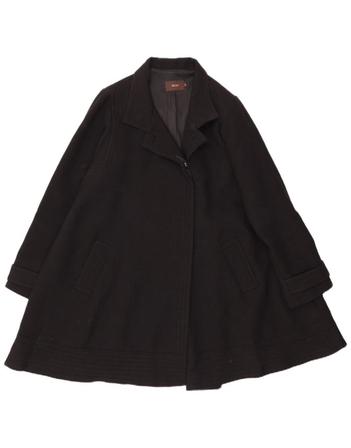 Reiss Manteau coupe ample pour femme UK 44 en coton noir moyen