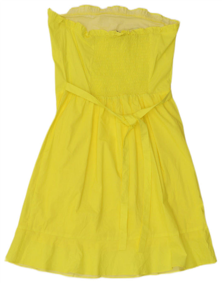 Oasis Robe bustier femme UK 10 Petite Viscose Jaune