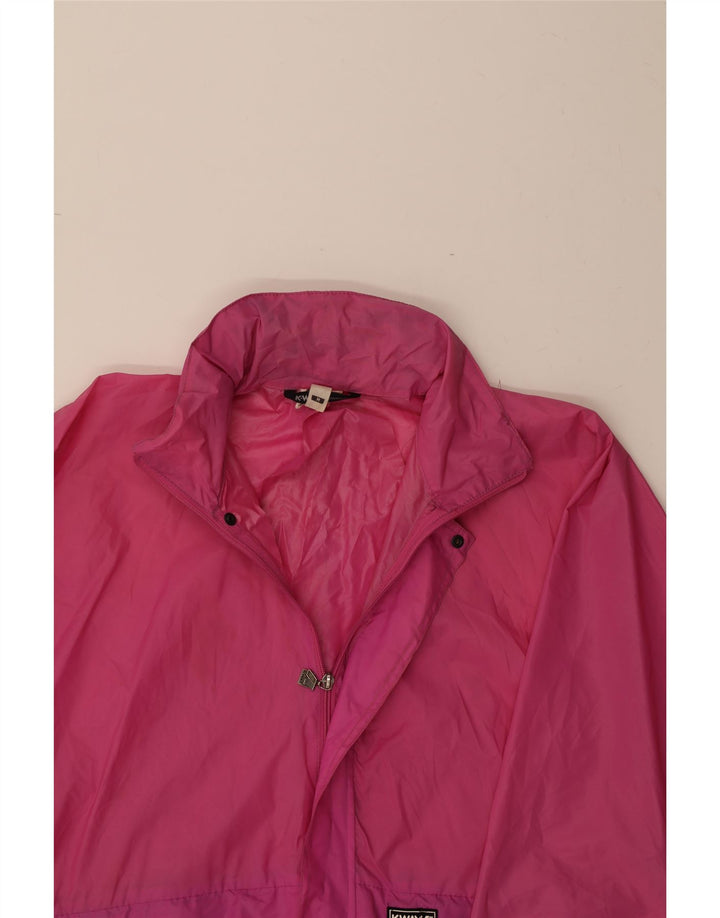 K-WAY Womens Oversized Rain Jacket UK 14 Medium Pink Polyamide Vintage K-Way and Second-Hand K-Way from Messina Hembry 