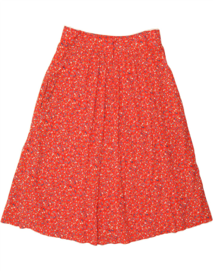 VINTAGE Jupe A-Line Femme IT 42 Moyen W30 Rouge Floral