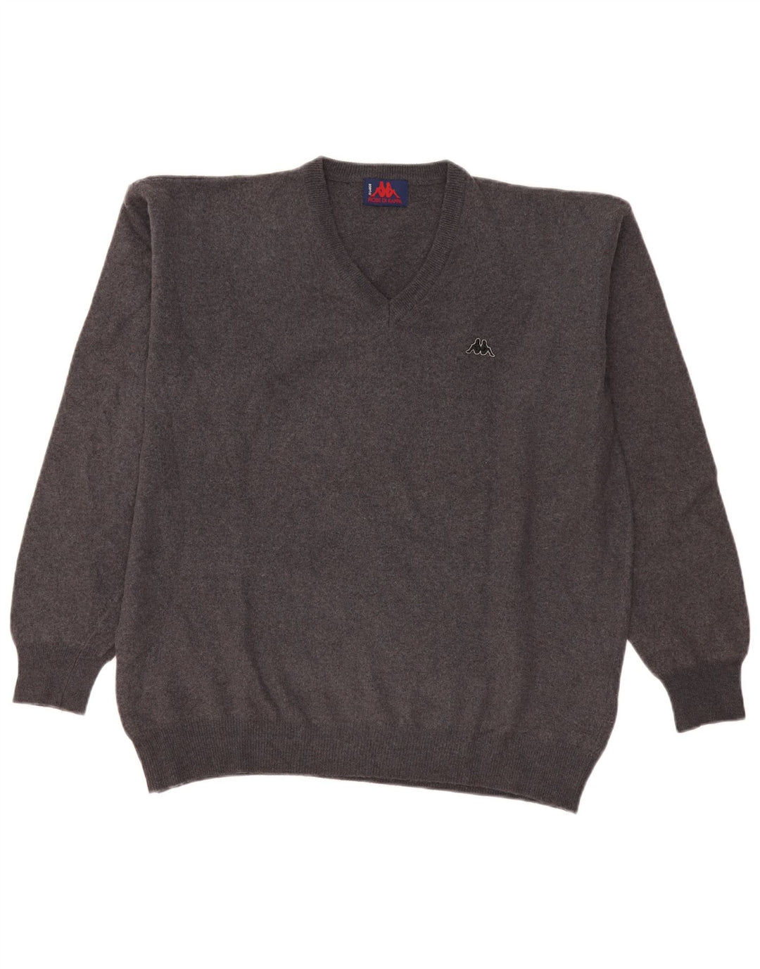 Kappa Pull col V pour homme en laine gris Taille L