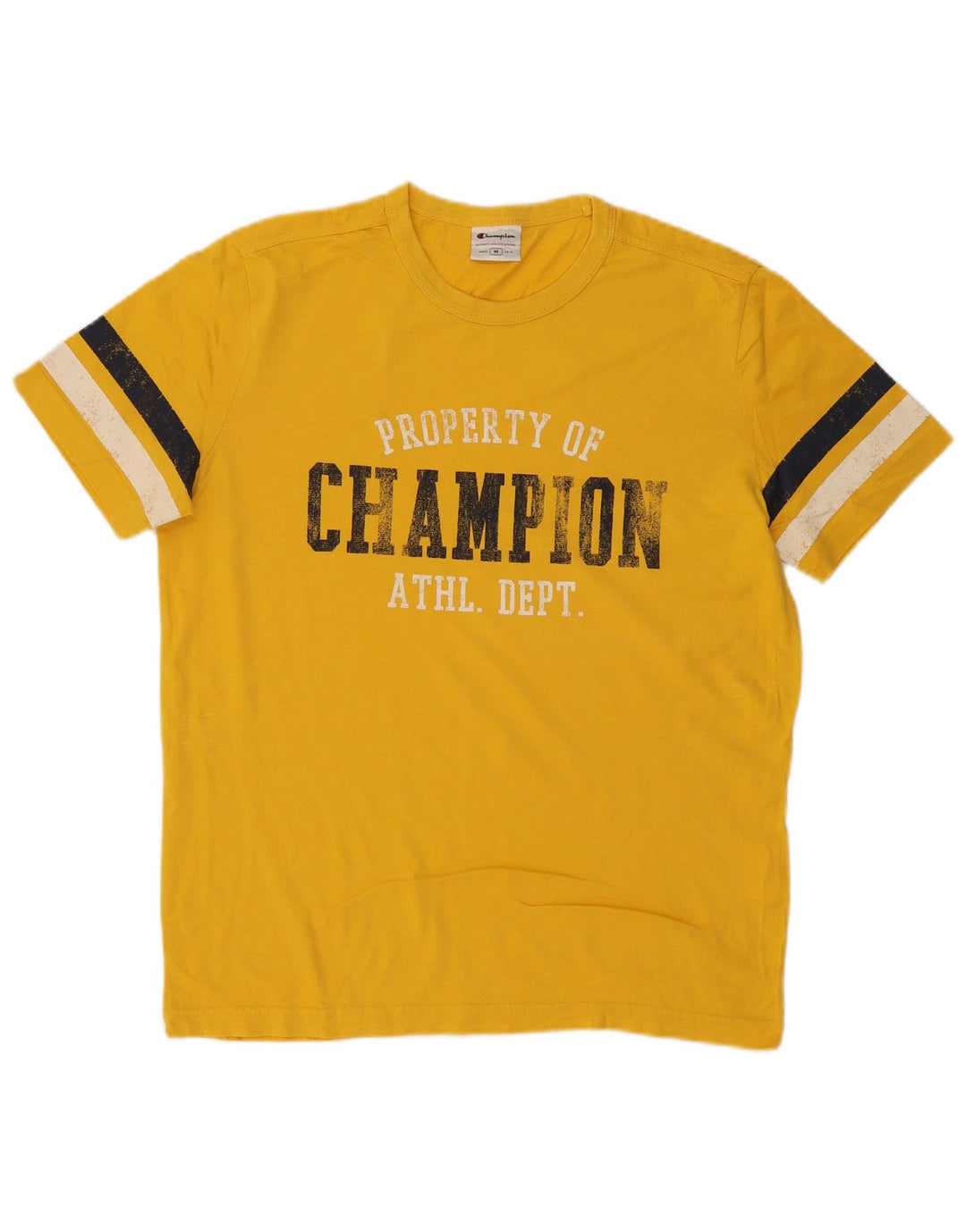 CHAMPION T-Shirt Graphique Homme Jaune Moyen Coton Colorblock