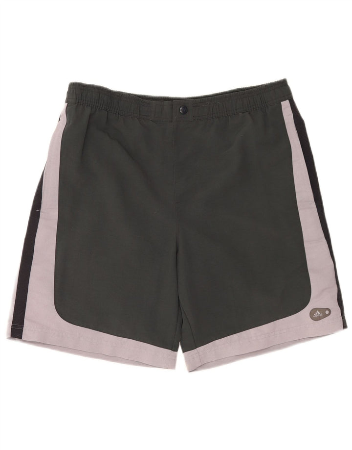 Adidas Short de bain pour homme en polyester color block gris moyen