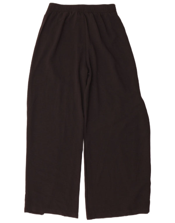 Zara Pantalon décontracté taille haute pour femme, jambe large, Medium W30 L29 Noir