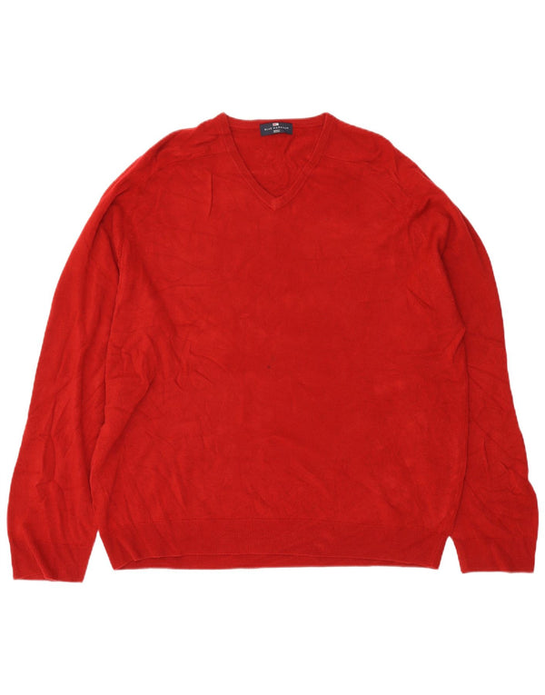 Marks & Spencer Pull col V pour homme 2XL Rouge Acrylique