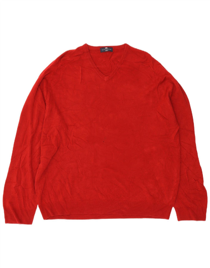 Marks & Spencer Pull col V pour homme 2XL Rouge Acrylique