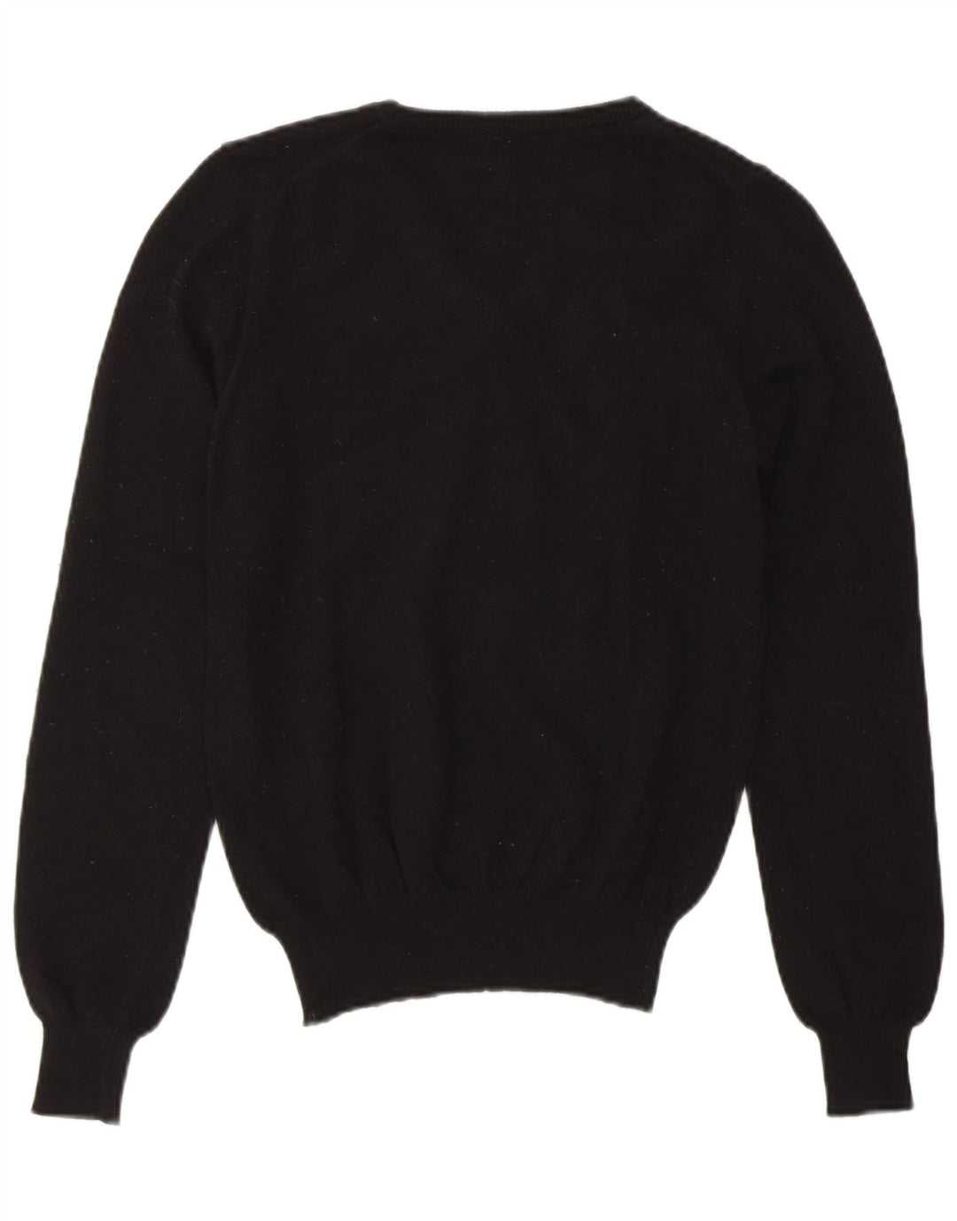 Fred Perry Pull court à col en V pour femme UK 10 Petite laine mérinos noire