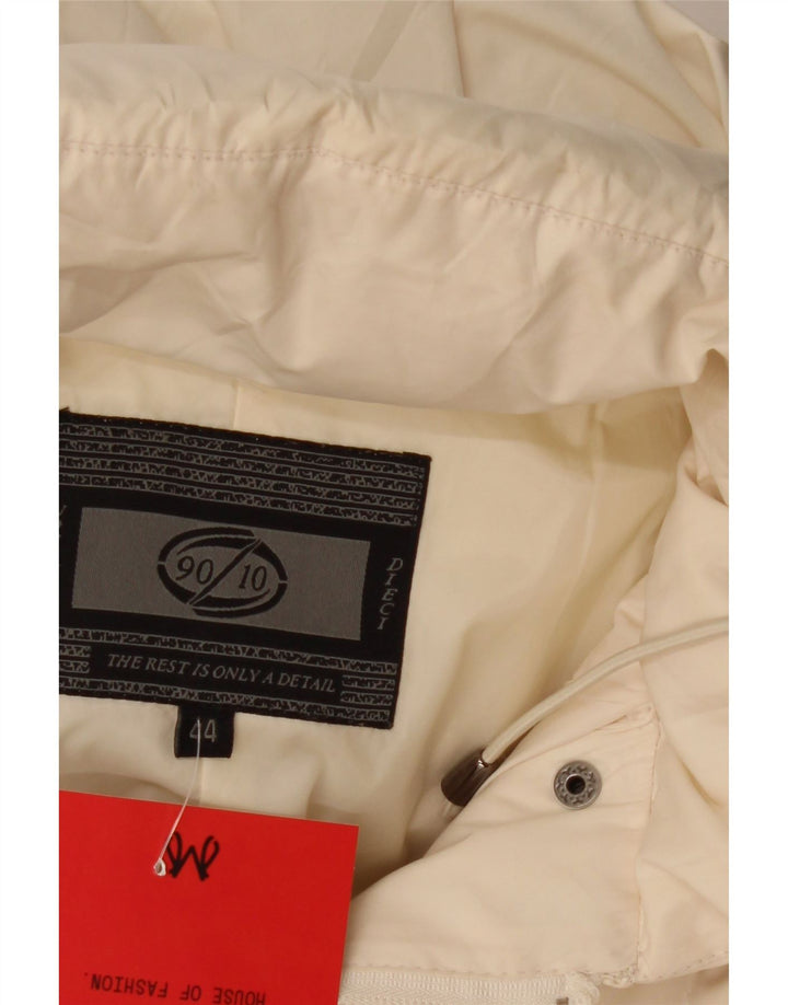 manteau rembourré à capuche femme vintage IT 44 Moyen Off White Polyester