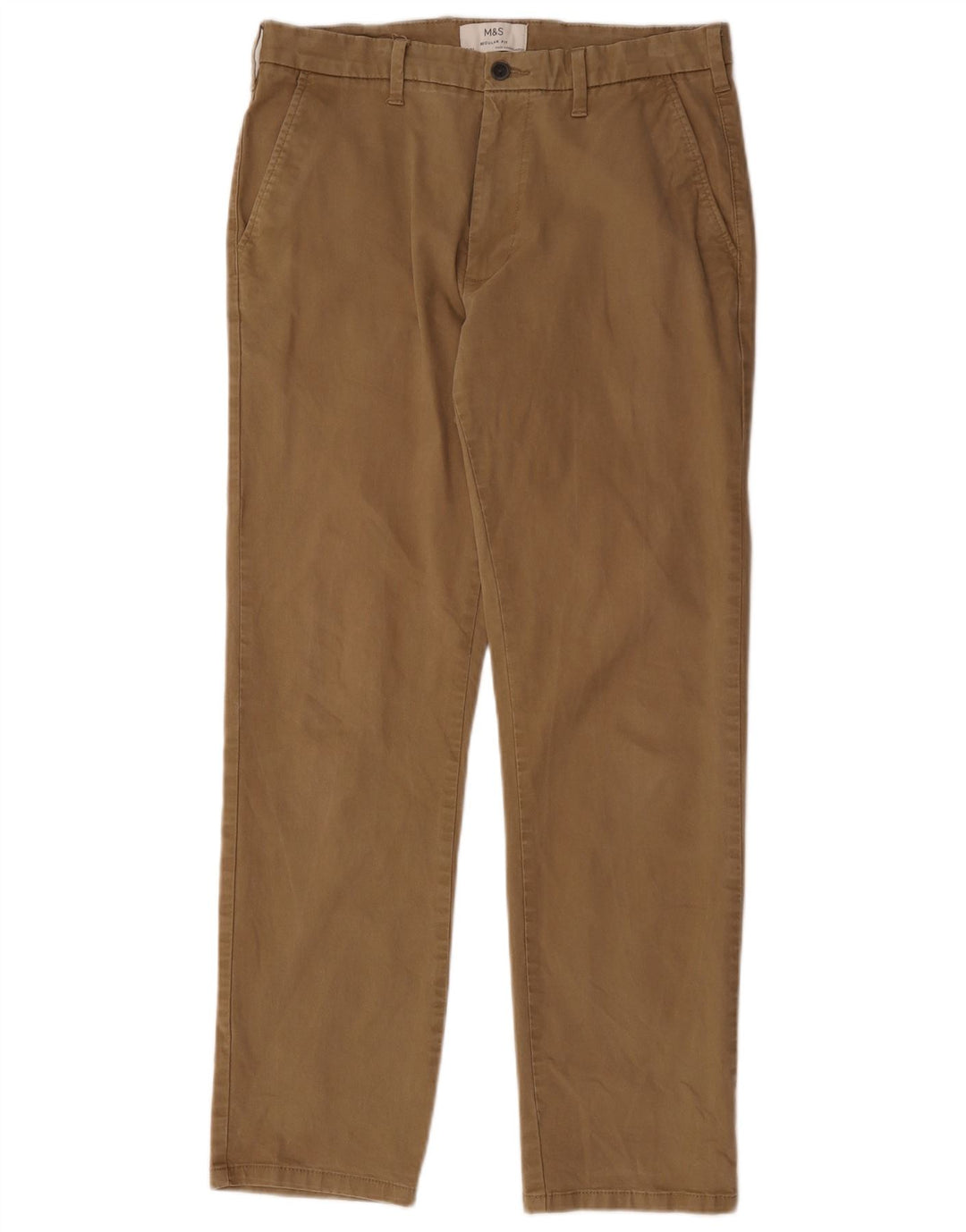 Marks & Spencer Pantalon chino droit coupe droite pour homme W32 L31 Marron