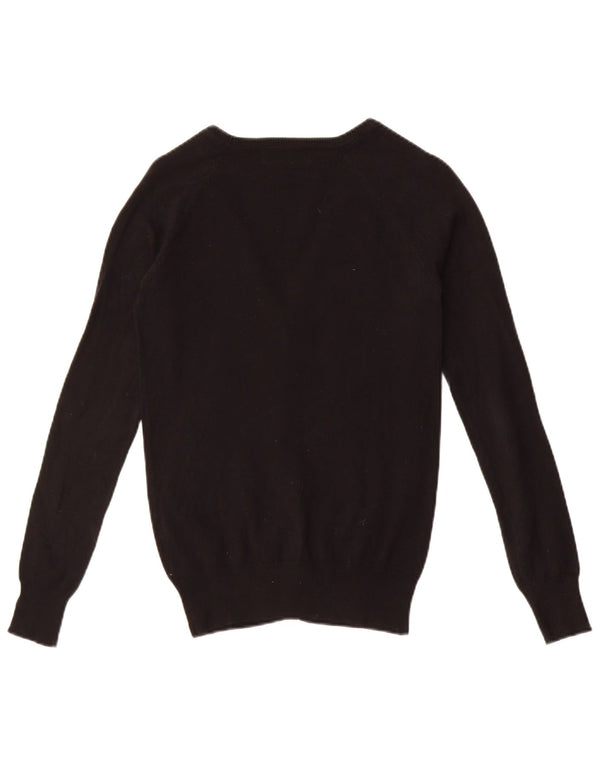 Zara Cardigan Femme Pull UK 10 Petit Coton Noir
