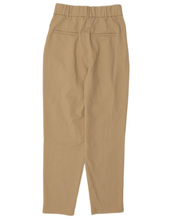 Zara Pantalon Chino Taille Haute Pour Femme XS W24 L27 Beige