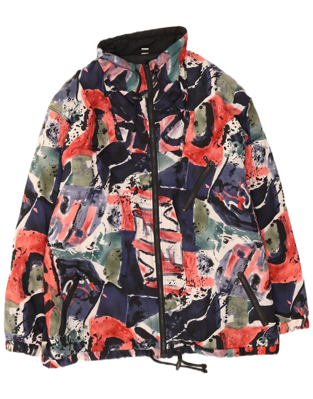 vintage Homme Motif Abstrait Veste Coupe-Vent UK 42 XL Multicolore