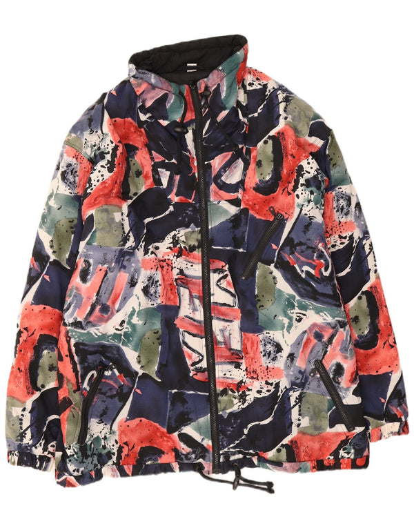 vintage Homme Motif Abstrait Veste Coupe-Vent UK 42 XL Multicolore