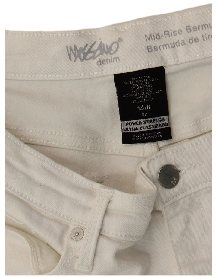 Mossimo Bermuda taille moyenne pour femme US 14 Large W32 en coton blanc