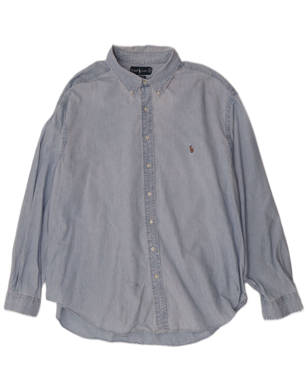 Ralph Lauren Chemise coupe classique pour homme 3XL en coton bleu