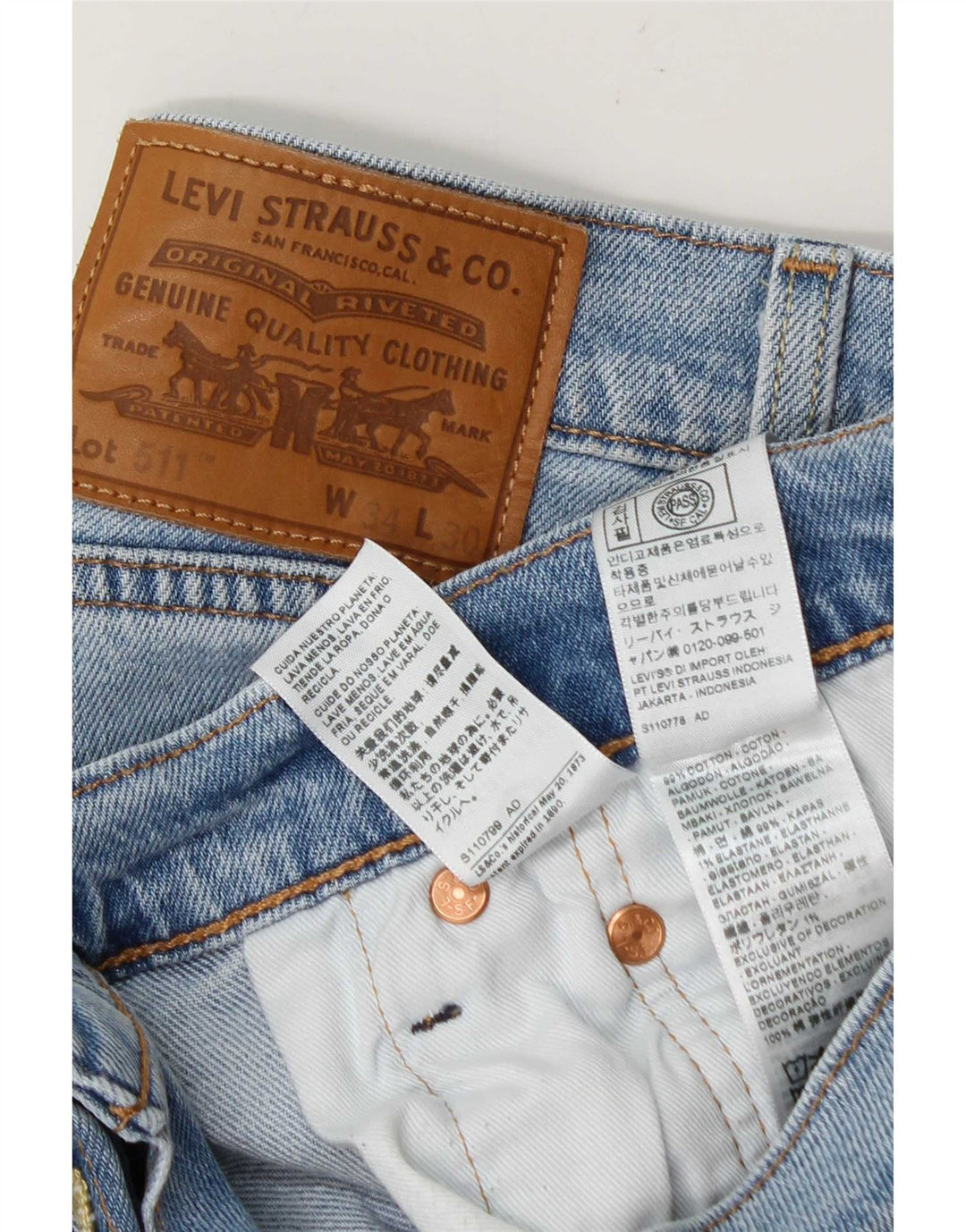 Levi's Jean Slim 511 Homme Bleu W34 L30 Coton