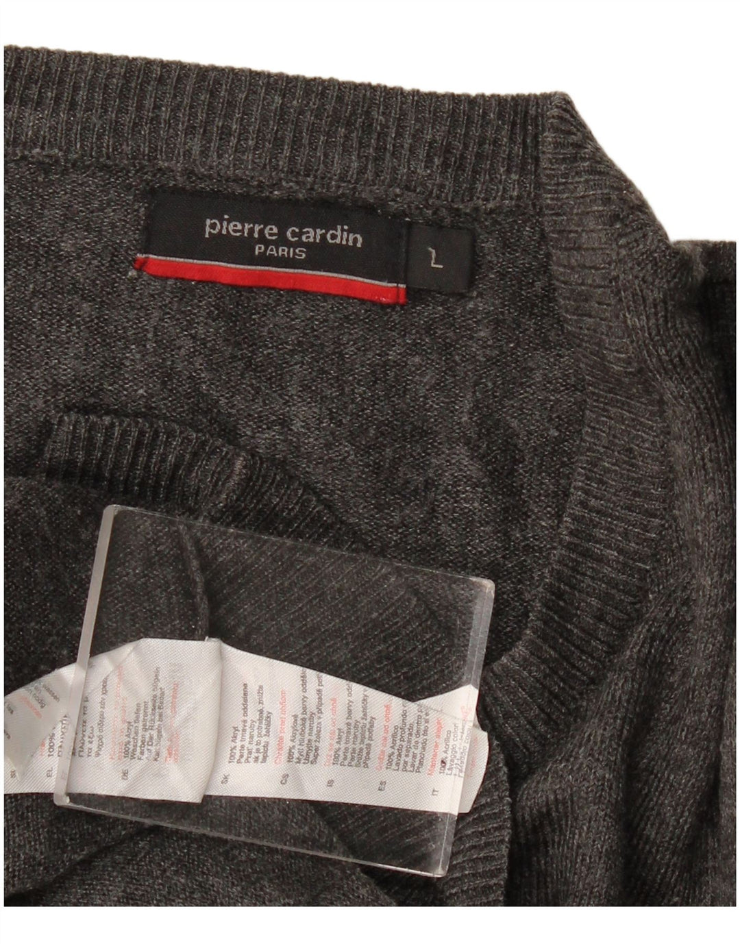 Pierre Cardin Pull col V homme grand gris acrylique