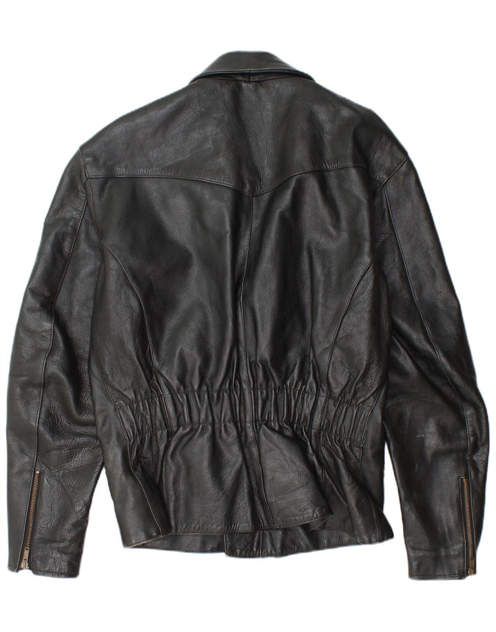 Takai Veste de motard en cuir pour homme UK 40 Large Noir