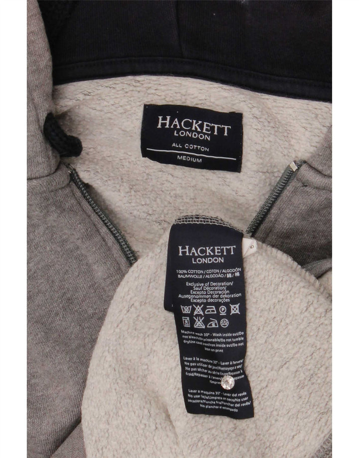 Hackett Pull à capuche zippé pour homme en coton gris moyen