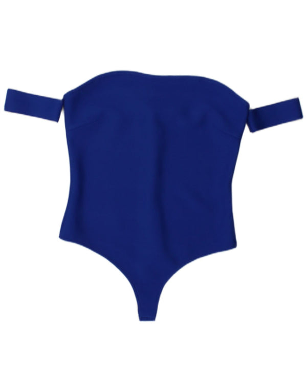 Karen Millen Body sans bretelles pour femme UK 14 Grand coton bleu