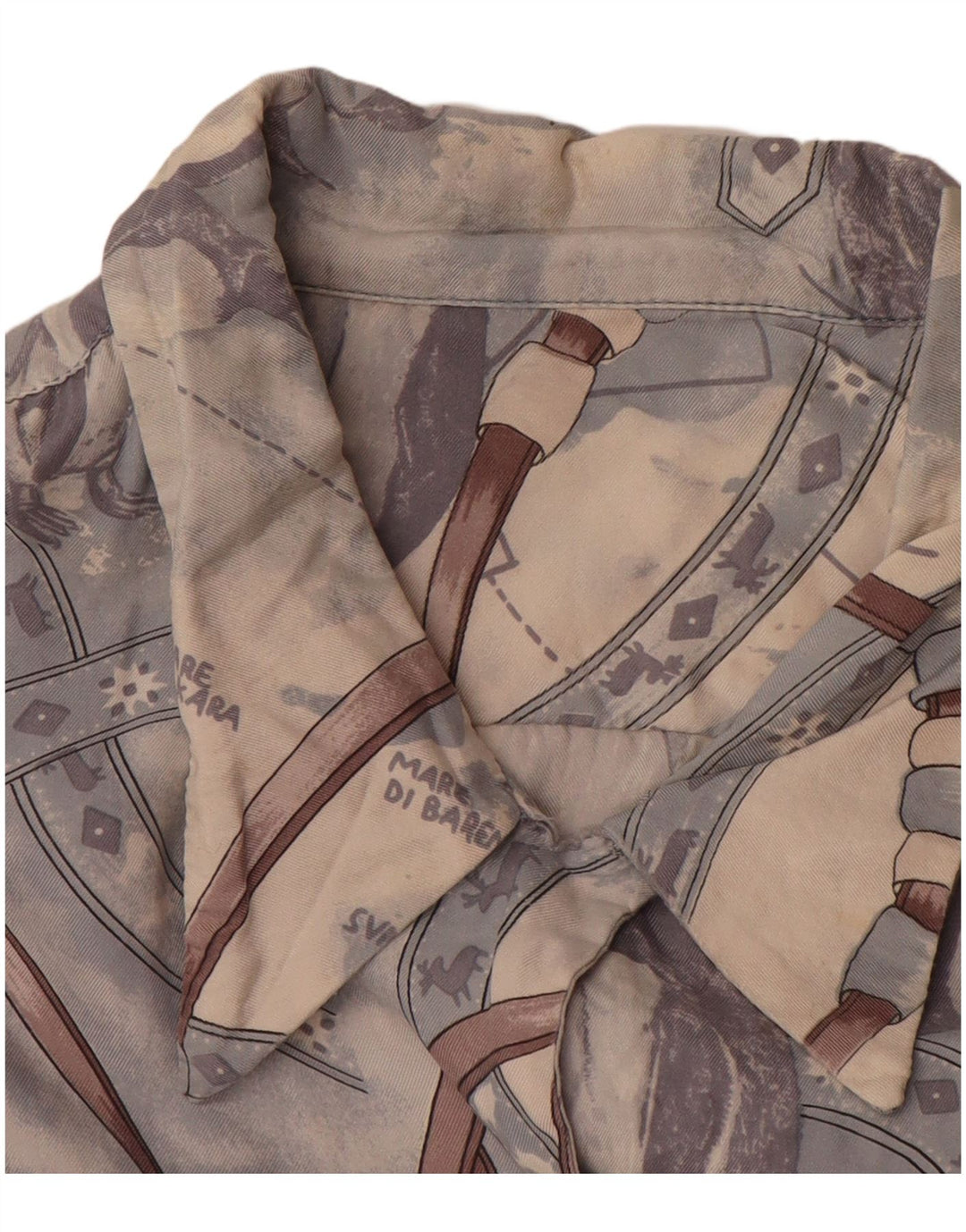 Chemise graphique femme vintage UK 16 Grand Bleu