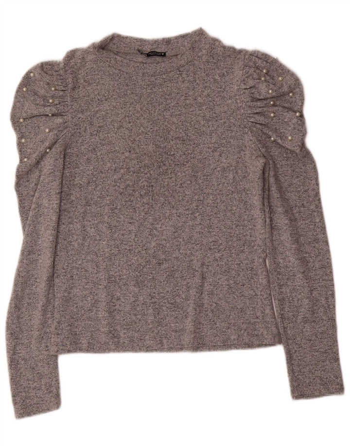 Zara Pull ras du cou pour femme UK 12 Gris moyen
