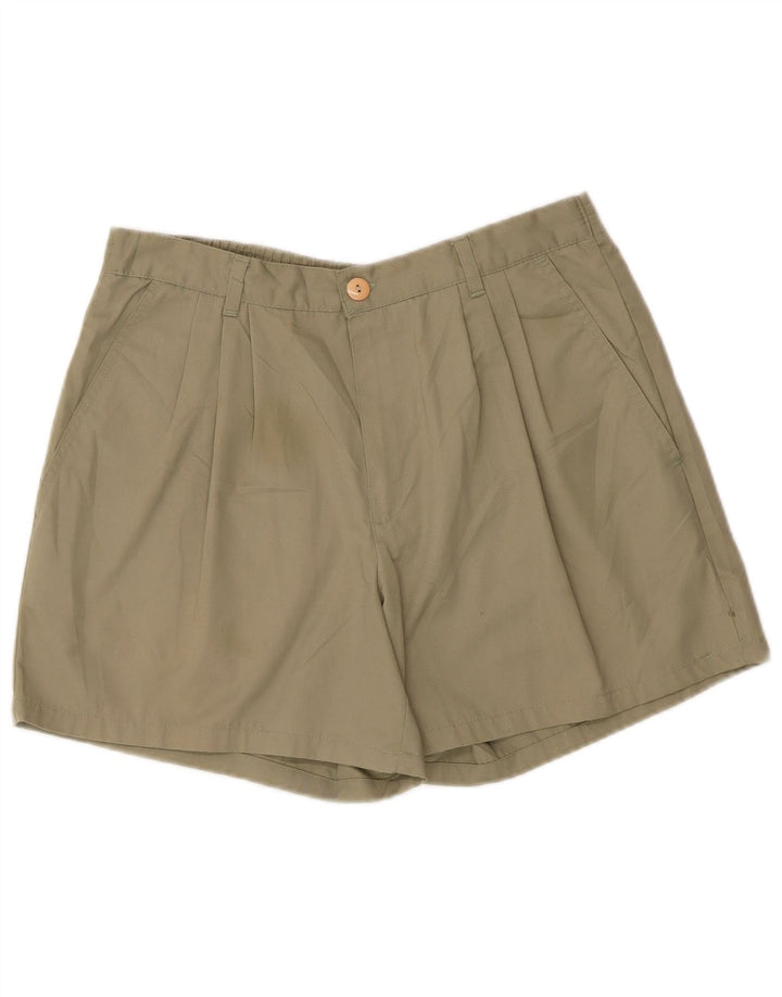 vintage Femme Pegged Chino Shorts IT 46 Grand W32 Kaki Polyester