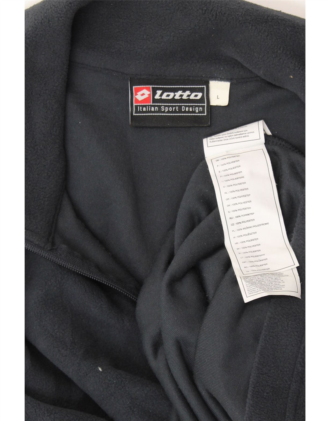 LOTTO Pull Polaire Col Zippé Homme Grand Bleu Marine Polyester