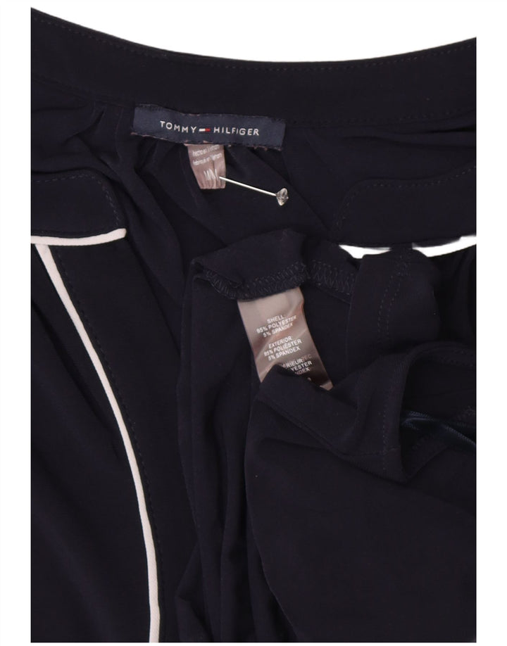 TOMMY HILFIGER Chemisier Top UK 14 Femme Bleu Marine Moyen Polyester