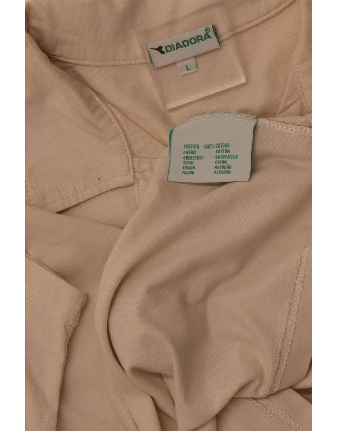 DIADORA Polo Homme Large Beige Colourblock Coton